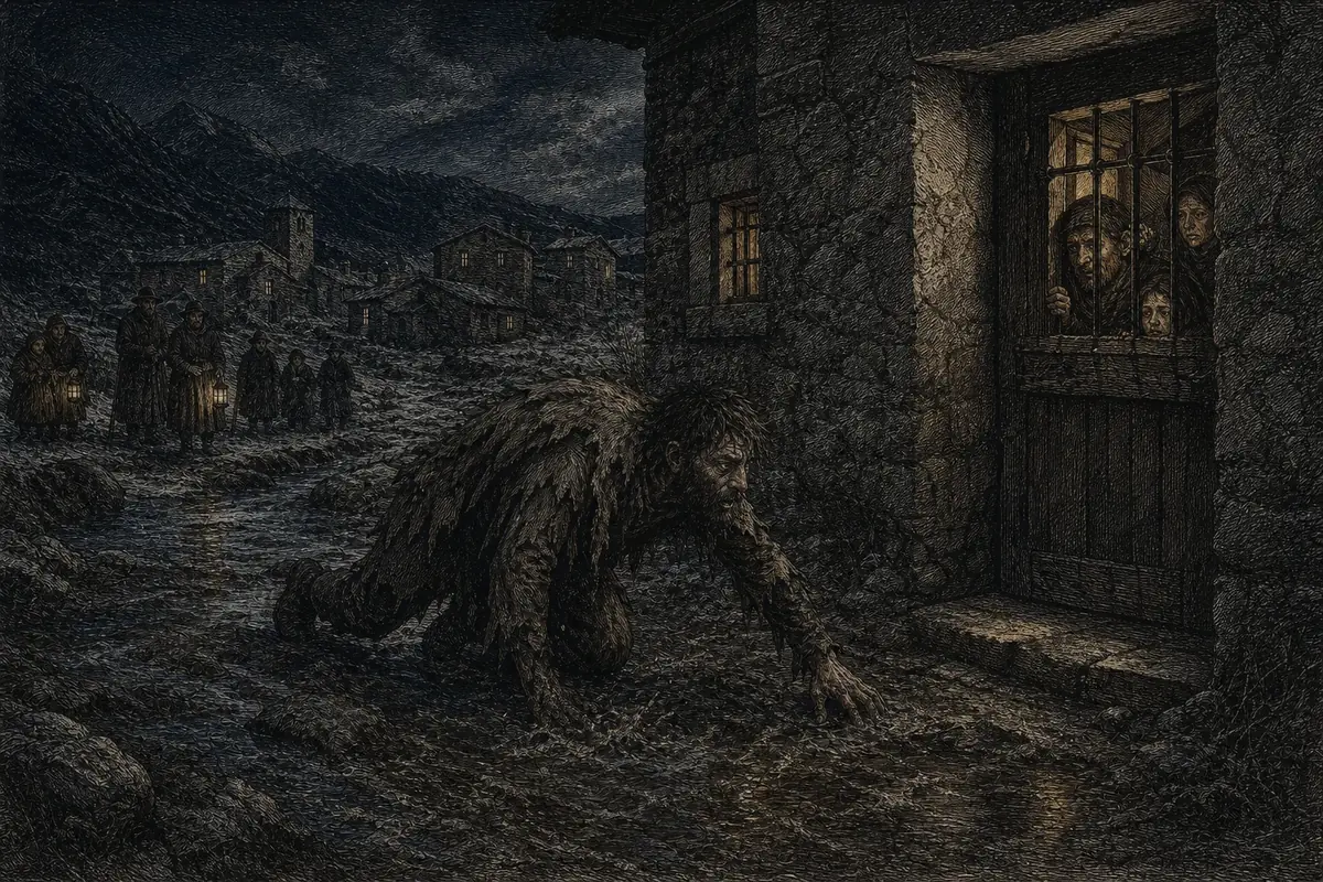 Un uomo nato la notte di Natale corre urlando nella campagna abruzzese sotto la luna piena, rotolandosi nel fango.